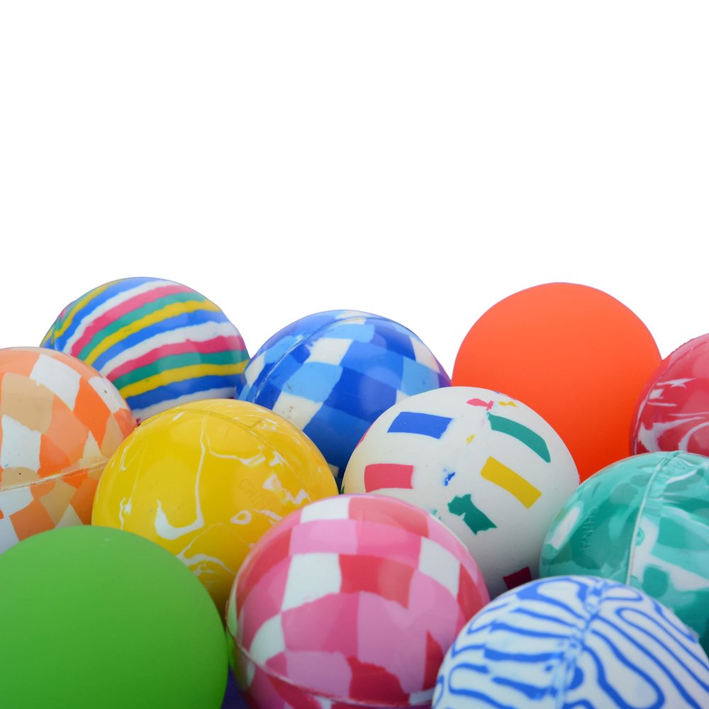 Entervending Bouncy Balls - 6 Pcs Rubber Balls for Kids - Mixed Bounce - 60 mm Big - Party Favors