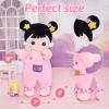 OUOZZZ 10" Soft Baby Doll for 1 Year Old Girl Gifts - Asian Doll Toys for 1 Year Old Birthday and Valentines Day Gifts Adorable Toddler Girl Toys Pink Straps Black Hair view 2