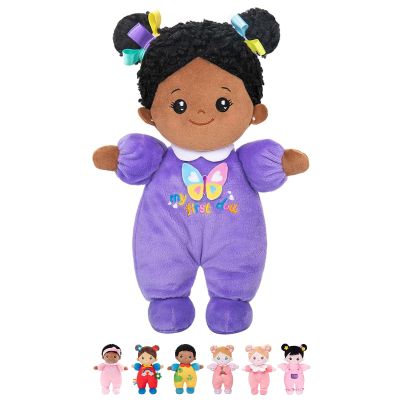 OUOZZZ 10" Black Baby Doll for 1 Year Old Girl Gifts - First African American Baby Dolls for Toddler Girl Toys Birthday Valentine Plush Gift|1 Year Old Toys