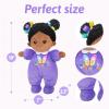 OUOZZZ 10" Black Baby Doll for 1 Year Old Girl Gifts - First African American Baby Dolls for Toddler Girl Toys Birthday Valentine Plush Gift|1 Year Old Toys view 2