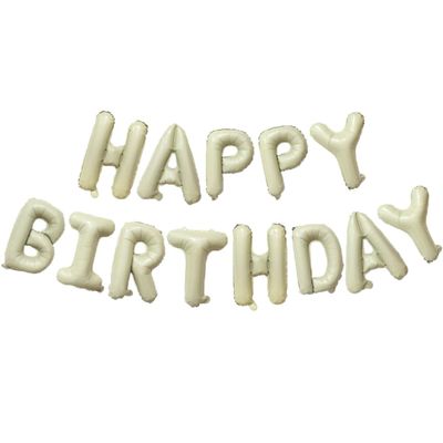 Happy Birthday Banner Beige Cream Matte White Sand Women Boy Girl Men Neutral Teddy Bear Birthday Decorations Boho Groovy Bday Party Decor 1st 2nd 5th 10th Sweet 16 21st 18th 30th 40th 50th 60th 70th