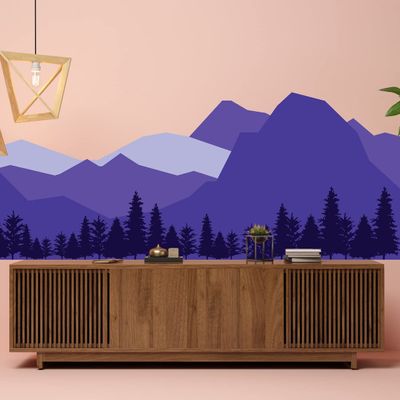 Mountain Wall Decal - Mountains Vinyl Sticker Decor for Nursery Baby Room - Huge Travel Mural Decoration Wallpaper Theme (87'' x 29'')