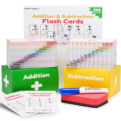 Addition and Subtraction Flash Cards 1st Grade | 366 Math Flash Cards 2nd Grade & 3rd | Subtraction & Addition | Math Facts 0-12 | for Kids Ages 4 5 6 7 | Family Bulk Flashcards