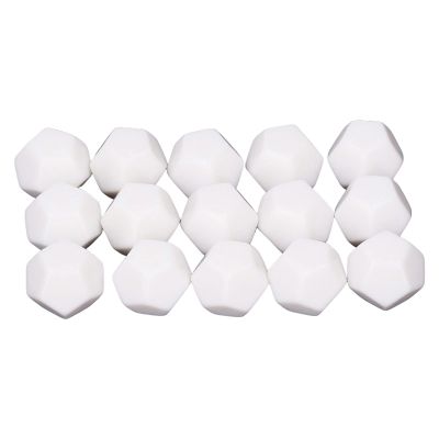 12 Sided Blank Dice, Plastic Write On Cubes Teaching Gaming 30PCS Polyhedral for Education, D12 22mm Blank White Color Dice 12 Sided Can Be Written by Marker Pen for Board Games Accessories