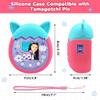 Winceed Silicone Case for Tamagotchi Pix Virtual Pet Game Machine, Protective Cover for Tamagotchi Pix Sleeve Protector Skin with Hand Strap (Turquoise+Pink) view 2