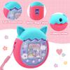 Winceed Silicone Case for Tamagotchi Pix Virtual Pet Game Machine, Protective Cover for Tamagotchi Pix Sleeve Protector Skin with Hand Strap (Turquoise+Pink) view 3