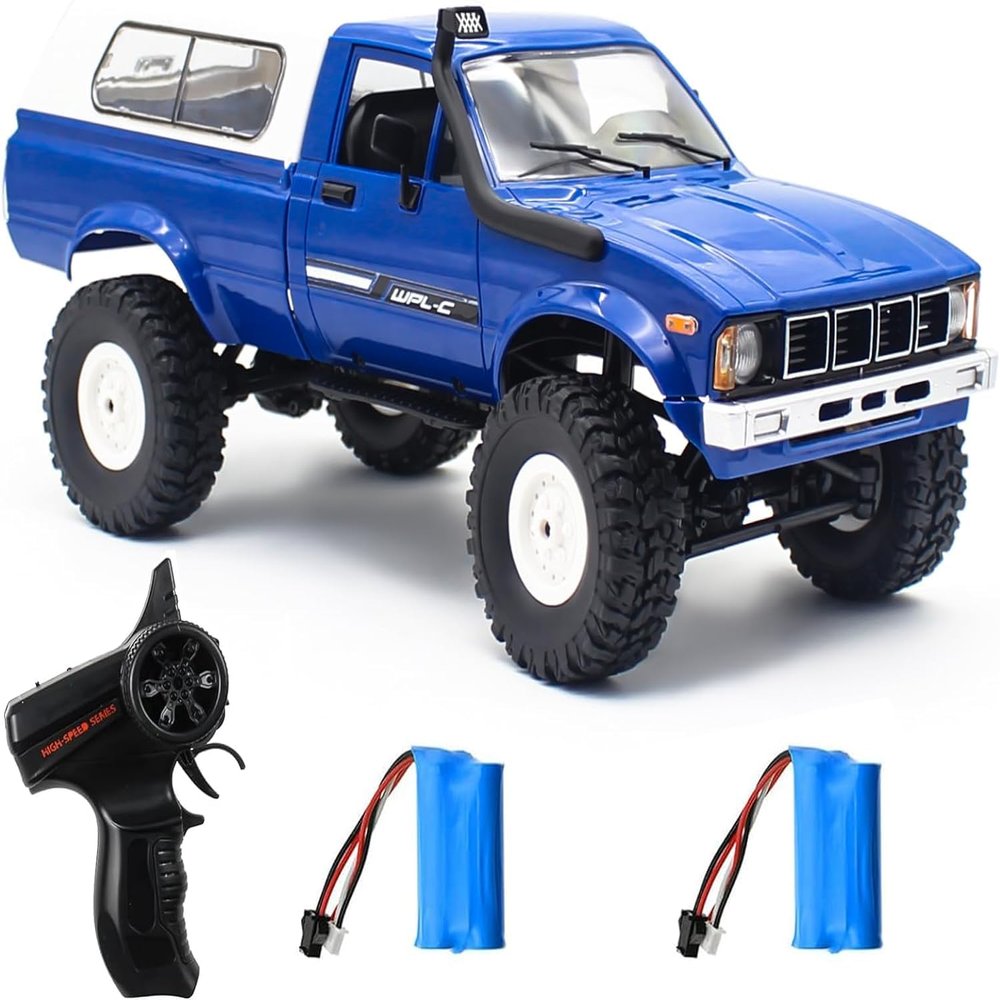 Mostop RC Crawler Truck with LED Light, 4x4 Off-Road RC Rock Crawler, 2.4Ghz Remote Control Car All Terrain Truck Crawler, Throttle & Steering Control, 2 Batteries, Ideal Gift