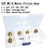 MOUDOAUER 1 Set RC Car Shaft Pinion Gears Metal Pinion Motor Gear Set 0.8M 32P 3.175mm for 1/10 RC Car Spare Part Accessory view 2