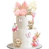 Yinder Bear Cake Toppers Mini Bear Cake Decorations Cake Toppers Gold White Pearl Ball for Birthday Party Decorations(Pink, Brown,Boho Style) view 1