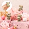 Yinder Bear Cake Toppers Mini Bear Cake Decorations Cake Toppers Gold White Pearl Ball for Birthday Party Decorations(Pink, Brown,Boho Style) view 2