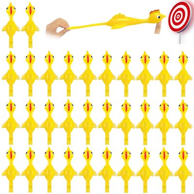 50Pack Finger Slingshot Chicken Rubber,Flick Stretchable Chicken Toys,Flying Stretchy Chicken Fingers for Birthday Party Favor,Halloween,School Thanksgiving Activity(Yellow),Target NOT Included