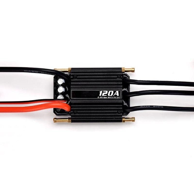 Hots Sale Brushless Dc Controller Motor Fixed Wing Spare Parts 2-6S Rc Esc 120a