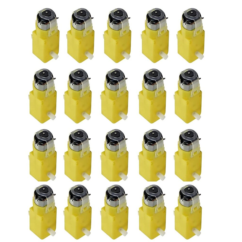 20 Pieces 3V-12V DC 70mA (3V) Robot Intelligent Car DIY Dual Shaft Gear TT Motor for Robot Car MCU 7x2.2x1.8cm