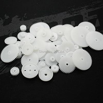1 set 46 kinds of gear bag white plastic gear DIY accessories for toys gear robot technology