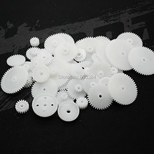 1 set 46 kinds of gear bag white plastic gear DIY accessories for toys gear robot technology