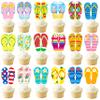 36pcs Beach Flip Flops Cupcake Toppers Summer Beach Party Cupcake Toppers Decorations Pool Decorations Supplies for Summer Birthday Tropical Luau Hawaiian Party Supplies view 1