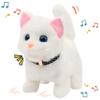 Easfan Walking Kitty Plush Toy Electric Interactive Cat Stuffed Animal Meowing Tail Wagging Head Nodding Cat Pet Toy Animated Kitten Birthday for Kids Toddlers,7.5 (White) view 1