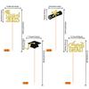12 PCS 2025 Graduation Centerpiece Sticks Assembled Class of 2025 Cake Toppers Congrats Grad Diploma Graduation Cap Table Flower Centerpiece Sticks for 2025 Graduation Theme Party Supplies Gold view 2