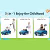 Voupou Push Ride-on Car for Toddlers 1-5, Licensed BMW Z4 Toddler Push Car with Adjustable Push Rod/Horn Music/Silent Wheel, Push Car for Baby Birthday Gift (Blue) view 2