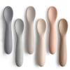 6 Pack Baby Spoons, Shorter Length for Self Feeding, First Stage Spoons, Food Grade Silicone, 6+ Months, Baby Training Spoons, Dishwasher Safe & Boil-proof view 1