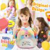 Easfan 12'' Original Rainbow Birthday Dog Plush Pillow Soft Puppy Plush Toy Cute Dog Stuffed Animal Birthday Gifts for Kids Toddlers view 2