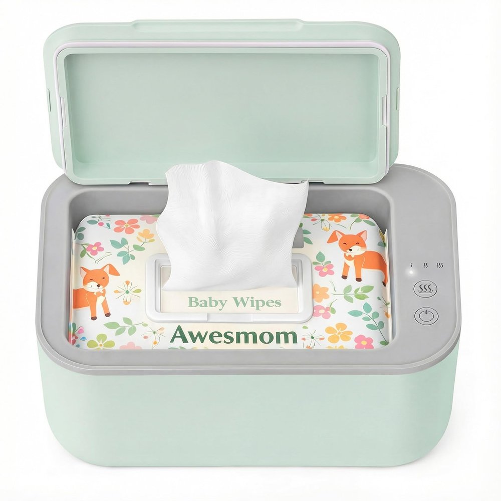 Baby Wipe Warmer, 3-Level Temperature Control, Quiet and Even Heating, Large Capacity for Diaper Changes Green