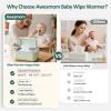 Baby Wipe Warmer, 3-Level Temperature Control, Quiet and Even Heating, Large Capacity for Diaper Changes  Green view 2