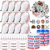 LEIFIDE 148 Pcs Baseball Party Favors Baseball Team Gifts Include Drawstring Bag, Silicone Wristbands, Keychain, Braided Rope Necklaces and Stickers Birthday Gifts for Baseball Players Lover view 1