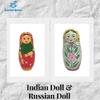 Funwood Games Indian Traditional Wooden Nesting Doll & Russian Matryoshka Wooden Dolls- Set 2 view 2