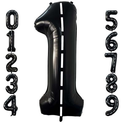 40 Inch Race Car Black Number 1 Balloon Large Size Jumbo Digit Foil Mylar Racetrack Helium Balloons for Boys 1th Racing Car Monster Truck Theme Birthday Party Anniversary Celebration Decoration