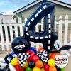 40 Inch Race Car Black Number 1 Balloon Large Size Jumbo Digit Foil Mylar Racetrack Helium Balloons for Boys 1th Racing Car Monster Truck Theme Birthday Party Anniversary Celebration Decoration view 4