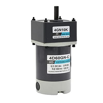 without brake 12V motor 24V DC gear motor 60W large torque micro motor gear slow speed control small motor, speed: 10-600rpm - (Speed(RPM): 50rpm, Voltage(V): 12V)