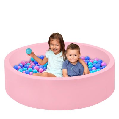 Baby Ball Pit for Toddlers, 47.2" x 13.8" Foam Ball Pit for Kids, Soft Round Ball Pool for Baby, Indoor and Outdoor Playpen, Ideal Gift for Children, Pink, (Balls not Included)