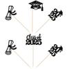 12 PCS Class of 2025 Centerpiece Stick 2025 Congrats Grad Cake Toppers Diploma Graduation Cap 2025 Table Flower Centerpiece Sticks for 2025 Graduation Theme Party Decorations Supplies Black view 3