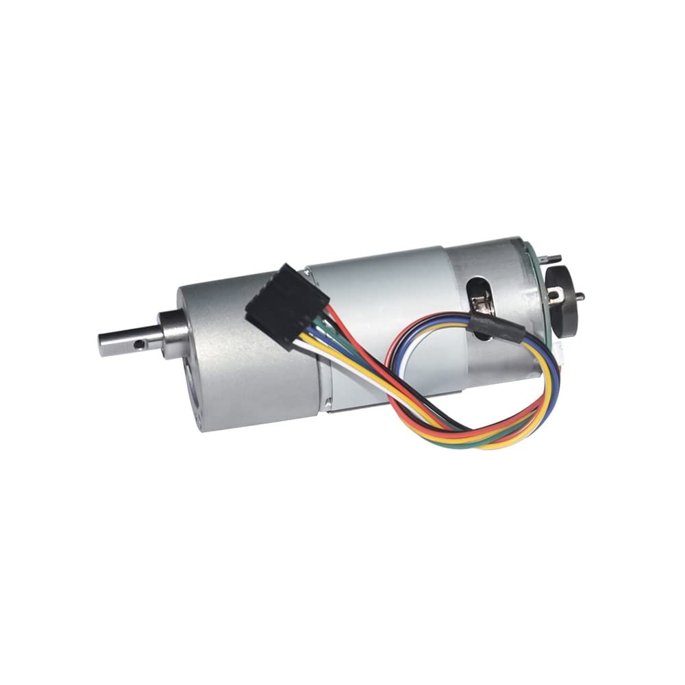 37GB555H DC Geared Motor with Hall Encoder 12V 24V 10~900rpm Speed Optional Dia 37mm Output Shaft 6mm for DIY Engine Robot - (Speed(RPM): 280rpm, Voltage(V): 24V)