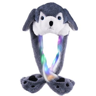 Arcimatto Animal Hat Plush Husky Dress Up Cosplay Party Christmas Holiday Cute Cap for Kids Adults (Grey Husky)