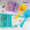 MUYIZI Beach Mesh Shovel with Mesh Shell Bags Kids Filter Sand Scooper for Picking Up Shells Shark Tooth Sifter Dipper Beach Toys Accessories view 3