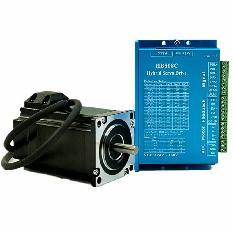 1.5 2.2 3 3.2 N.m step servo motor with encoder + HB808C servo driver,57 closed-loop stepping hybrid servo motor sets,J19359 - (Shaft Diameter: 2.2N.m motor set)