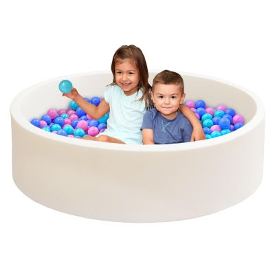 Baby Ball Pit for Toddlers, 47.2" x 13.8" Foam Ball Pit for Kids, Soft Round Ball Pool for Baby, Indoor and Outdoor Playpen, Ideal Gift for Children, White, (Balls not Included)