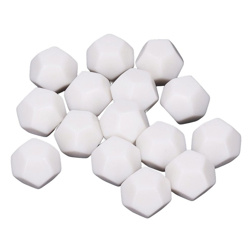 30PCS D12 White Blank Dice,2.2CM Cubes Polyhedral Dice Kit for Entertainment Education