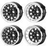 COOWOO RC Wheels Upgrade Parts, 1.9 in Beadlock Wheels Adjustable Offset for 1/10 TRX6 TRX4 or SCX10 RC Trucks, Made of Aluminum Alloy, Teardrop-Shaped, Set of 4, Black view 1