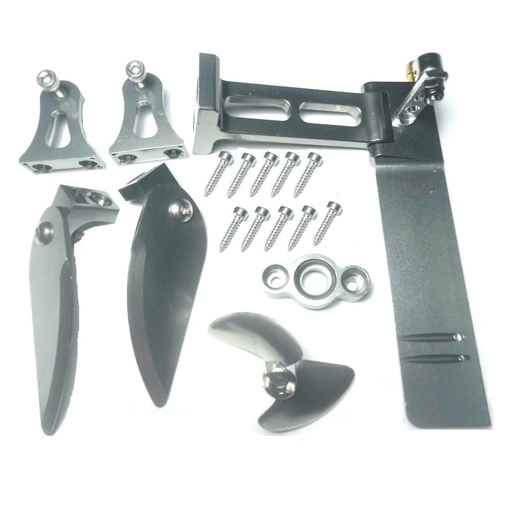ZDingTech Upgrade All Metal Kit,Propeller,Rudder,Water Knife,Metal Fixed Parts for UDI Arrow RC Boat Parts,Upgrades Kit for UDIRC Arrow 5 005 UDI005 UDI022 RC Boat Upgrades.(Silver)
