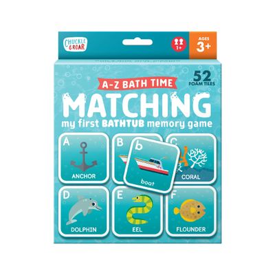 Chuckle & Roar Bath Matching Memory Game for Kids Ages 3+ Water-Safe Foam Alphabet Matching Game for Toddlers, Bathtub & Pool Learning Fun