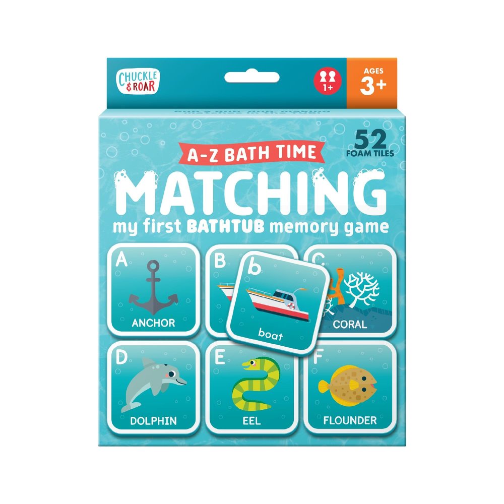 Chuckle & Roar Bath Matching Memory Game for Kids Ages 3+ Water-Safe Foam Alphabet Matching Game for Toddlers, Bathtub & Pool Learning Fun