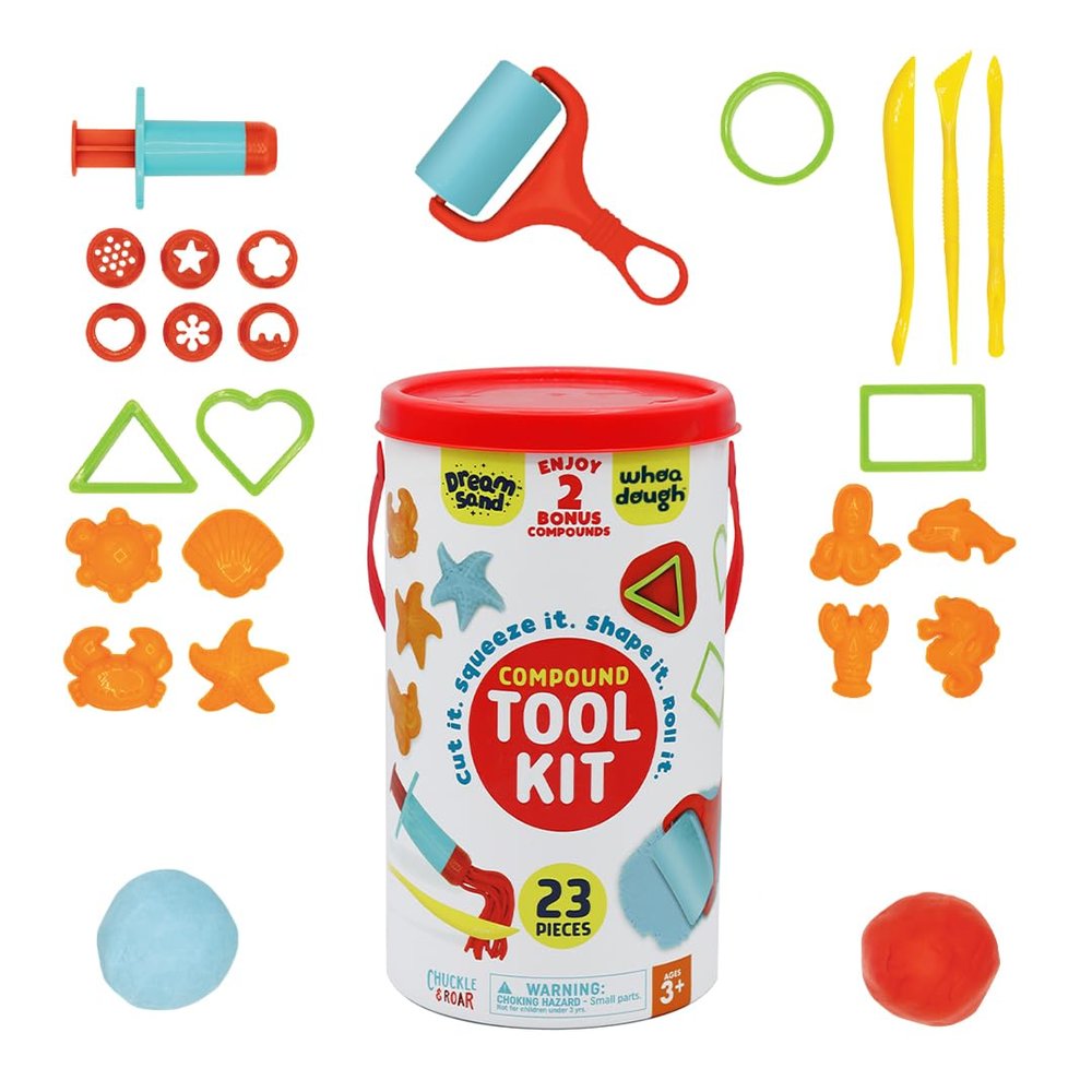 Chuckle & Roar - Compound Tool Kit - Easy to Hold Tools for Sculpting - Must Have for Arts and Crafts - Ages 3 and up, Medium