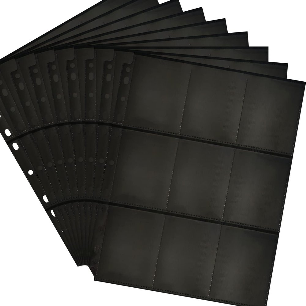 900 Pocket Trading Card Pages 50 Packs, 9 Pocket, 2.7x3.7 inch Ultra-Clear Double-Sided Binder Sleeves for 3/11 Ring Binders for Sports Game Cards Kpop Photocard