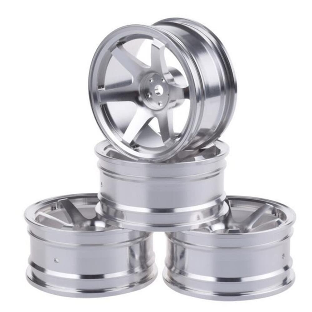4Pack Durable Alloy Wheels Hub Rims for Tamiya 1/10 RC Car TT-01 TT02 for Sakura for HSP for HPI Spare Part Accessory