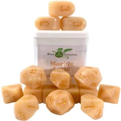 Marble Latte Dice - Set of 15 w/Arch'd4