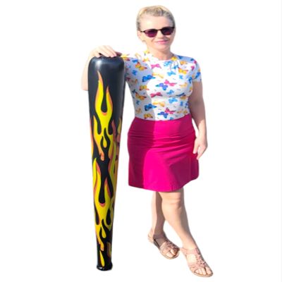 54" Jumbo Fire Flame Inflatable Baseball Bat (3 Pack) Inflate Toy Perfect Party Favor Playground Fun Sport