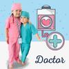 Aoiviss Doctor Costume for Kids Scrubs Pretend Play Kit with Doctor Lab Coat and Stethoscope Halloween Dress up for Boys Girls, Green view 4